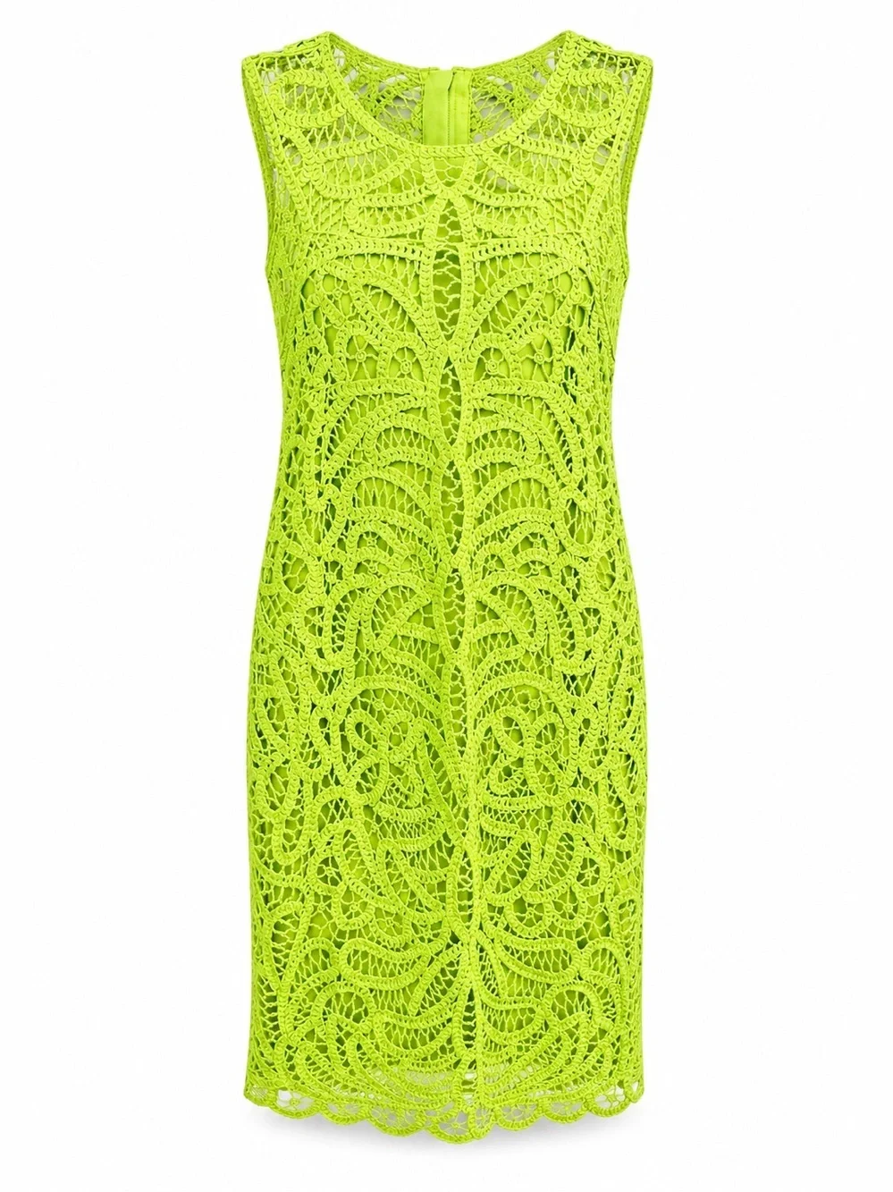 Lilly Pulitzer Neon Lime Shiesta Shift Sleeveless Crochet Dress 2